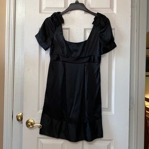 VTG 90’s Rebecca Taylor Black Silk Empire Waist Babydoll Dress Bows